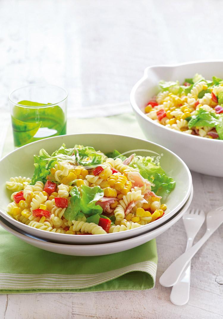 Sweet corn & ham pasta salad