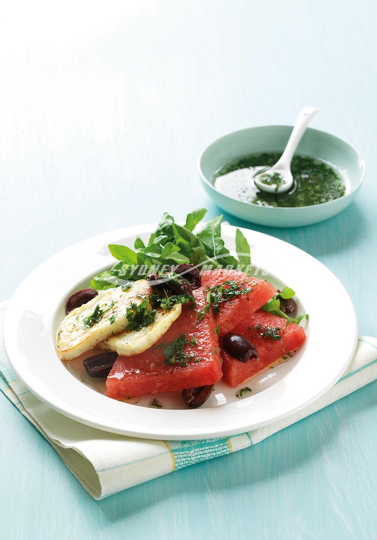 Recipe for Watermelon, Rocket & Haloumi Salad – Sydney Markets