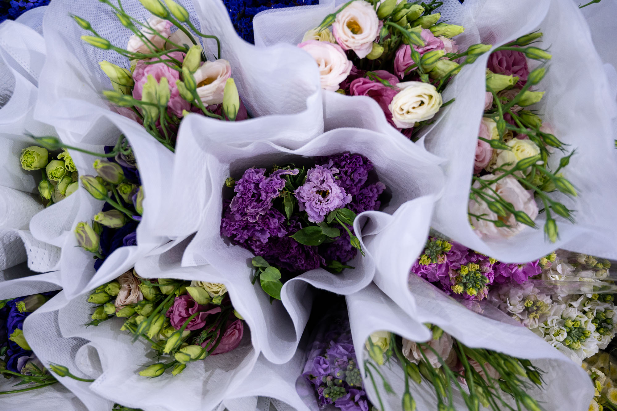 Fresh flower bouquets prepared for sale